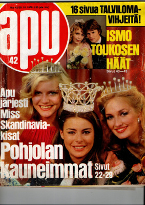 Apu n:o 42 1978 Miss Skandinavia-kisat. Paperinukke FONZIE.