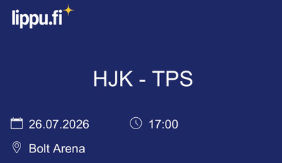 HJK - TPS 4 vierekkäistä lippua