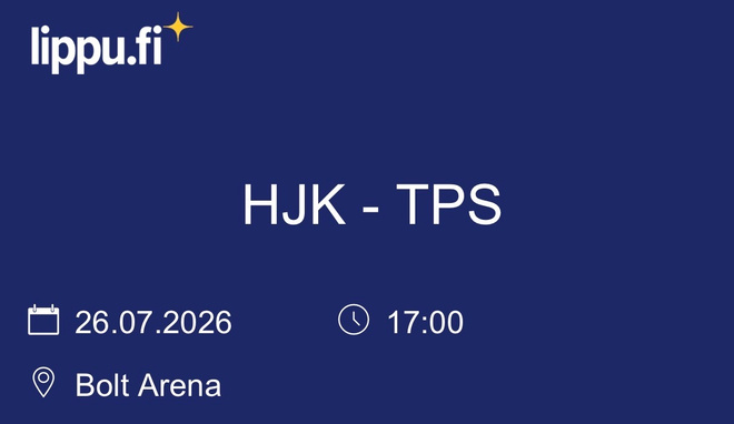 HJK - TPS 4 vierekkäistä lippua