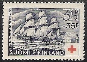 1937 Punainen Risti  Styrbjörn  3 ½ mk + 35 p **  LaPe 201