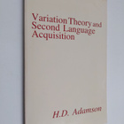 H. D. Adamson : Variation theory and second language acqu... - pikkukuva 1