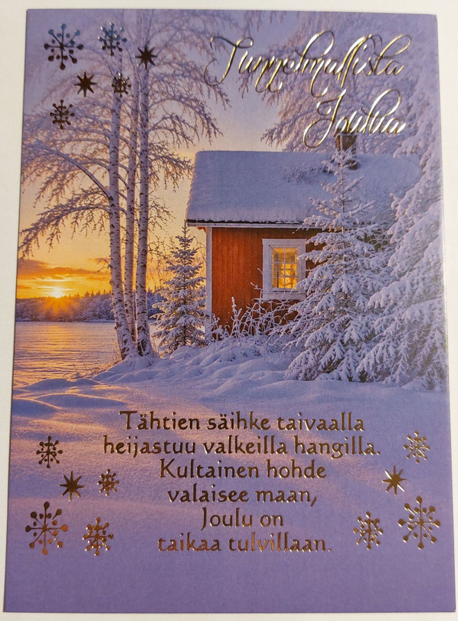 Hopea/Kultafolioitu joulukortti