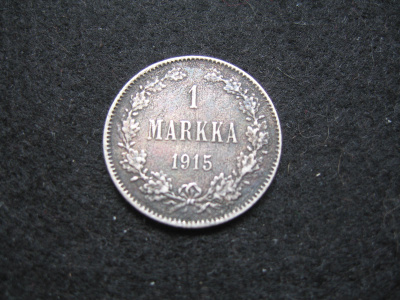 1 markka 1915 - hopeaa