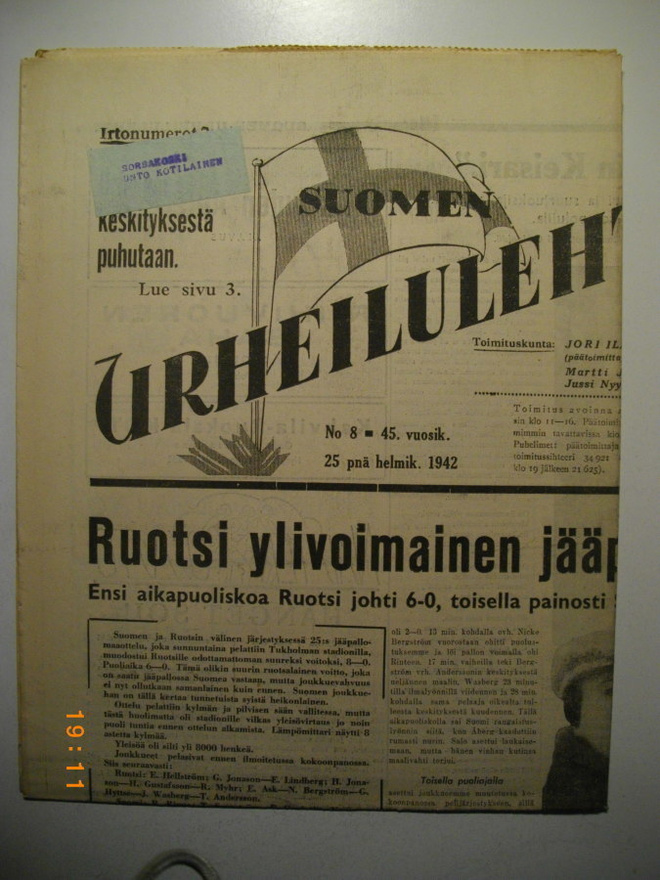 Suomen Urheilulehti Nro 8/1942 (15.3)