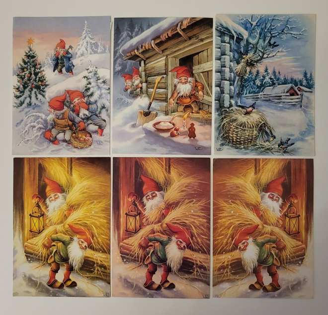 Joulukortti 6kpl, kulkenut, Lars Carlsson