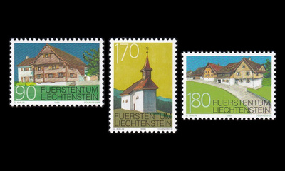 Liechtenstein 1186-8 ** Vanhat rakennukset (1998)