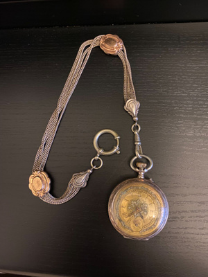 Hopea taskukello + chatelaine