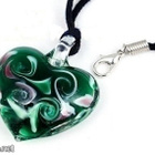 1020 .. Kaunis Sydän Lampwork Taidelasi .. Kaulakoru - pikkukuva 1
