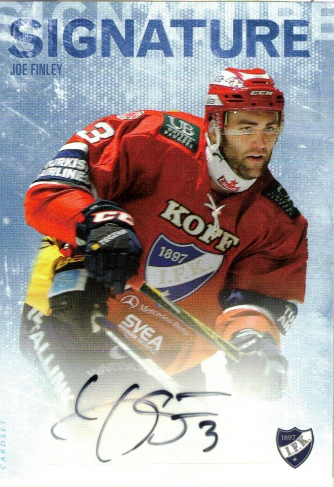 2016-17 Cardset JOE FINLEY HIFK Signature nimmari