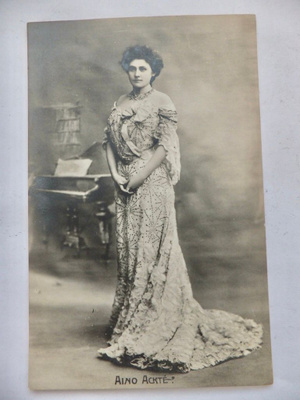 VANHA Postikortti Ooppera Laulaja Aino Ackte ennen-1905
