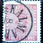 RUOTSI  5. HYVÄ 30 KR * RUSK. V. 1858...SIISTI LEIMA... - pikkukuva 1
