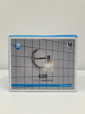Seinävalaisin Eze, 1lmp (chrome-clear,bath, MarkSlöjd, uusi)