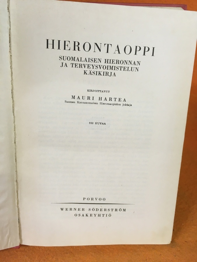 MAURI HARTEA: HIERONTAOPPI : SUOMALAISEN HIERONNAN JA TERVEY