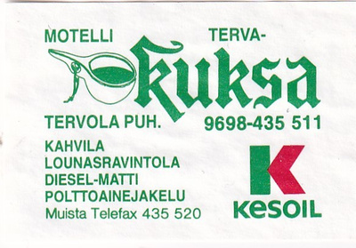 Tervola, Hotelli Terva- Kuksa , Kesoil      s9/2