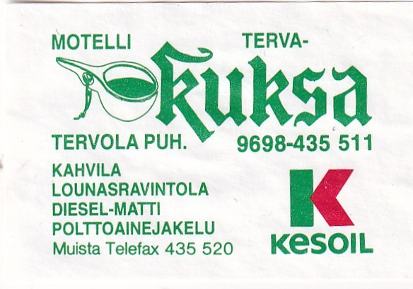 Tervola, Hotelli Terva- Kuksa , Kesoil      s9/2