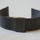 20mm Mesh rannekellon teräsranneke - musta - pikkukuva 1