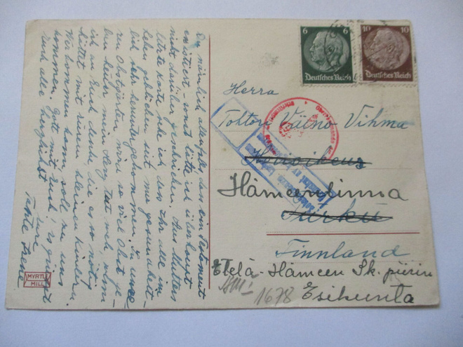 1940 Graz kortti tohtori Vihmalle Hämeenlinna suoj.k.ek.