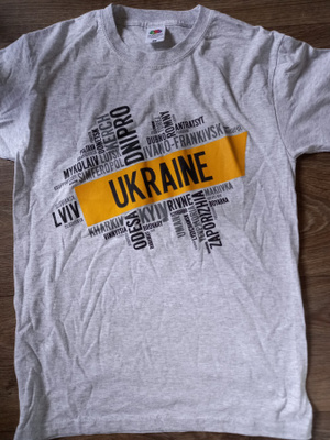 UKRAINA kartta - harmaa T-paita S