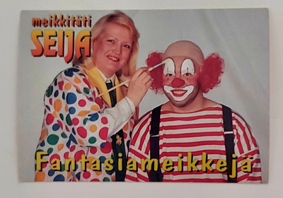 "Meikkitäti Seija ja Pelle"-KULKEMATON POSTIKORTTI