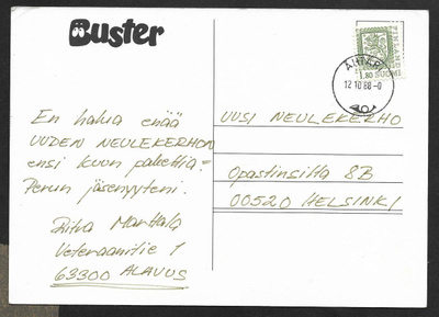 Postilähetys - Yl.m. 1,80 (LAPE 1032) Ähtäri 12.10.88