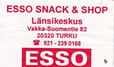 Turku, ESSO  Snack & Shop   5/9