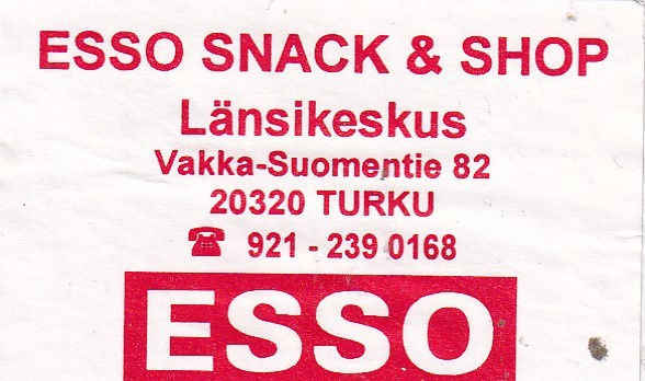 Turku, ESSO  Snack & Shop   5/9