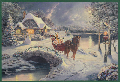 Thomas Kinkade: Mikki ja Minni rekiajelulla (taittokortti)