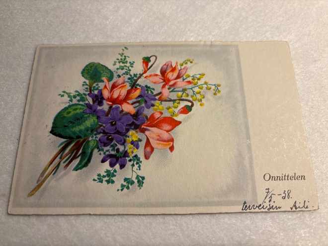 KUKKAKORTTI, Onnittelukortti 1930-luku