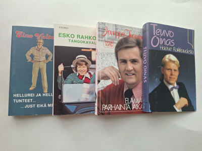 4 x c-kasetin kansipaperit Eino, Esko, Jamppa, Teuvo
