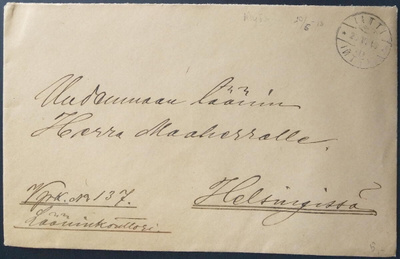 Virkakirje Iitin nimismieheltä Maaherralle 1918