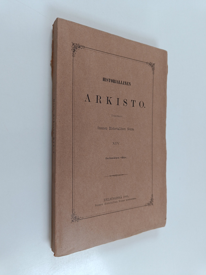 Historiallinen arkisto XIV - Ensimmäinen vihko