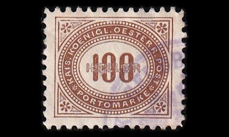 Itävalta P_33C o Porto 100 H (L10½) viol.leima (1900)