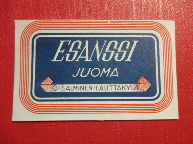 JUOMA ETIKETTI - ESANSSI JUOMA O.SAMINEN LAUTTAKYLÄ  (AB11)