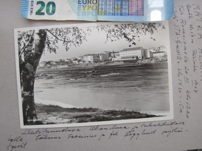 VANHA Postikortti + 2 Valokuvaa Lappi Rovaniemi 1957
