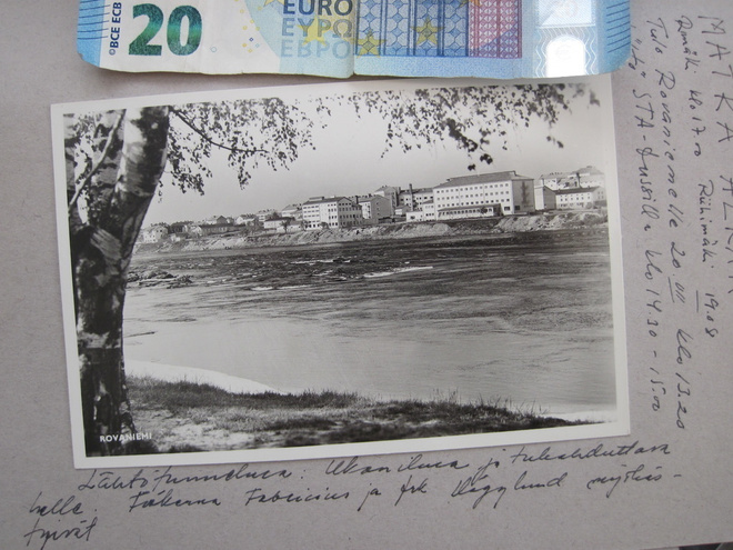 VANHA Postikortti + 2 Valokuvaa Lappi Rovaniemi 1957