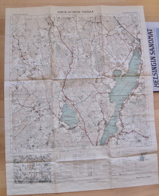 VANHA Armeijan Kartta Tuusula 1945