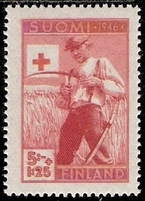1946 Punainen Risti 5 mk + 1:25 mk **  LaPe 309