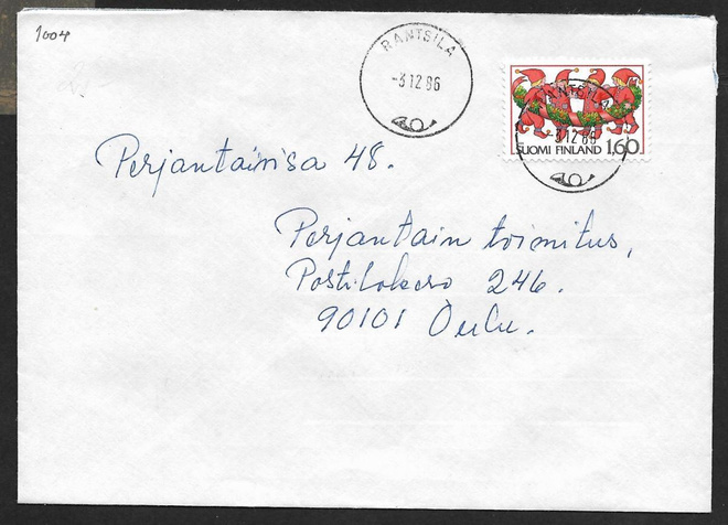 Postilähetys - Joulu 1986 (LAPE 1004) Rantsila 3.12.1986