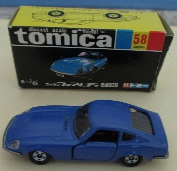 Datsun Fairlady 240 ZG 1975 Blue Tomica no. 58 Scale 1:60