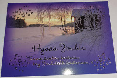 Hopea/Kultafolioitu joulukortti