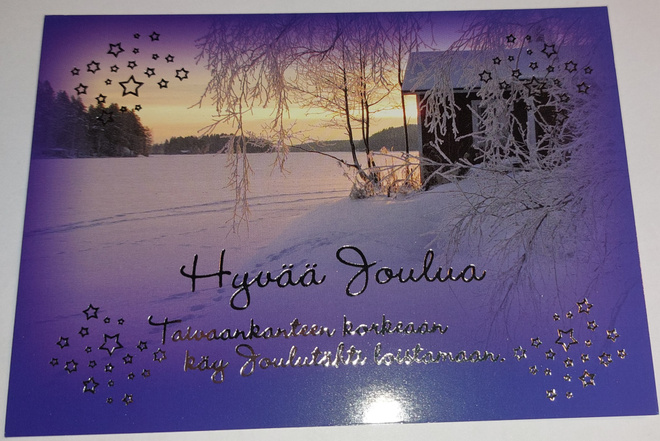 Hopea/Kultafolioitu joulukortti