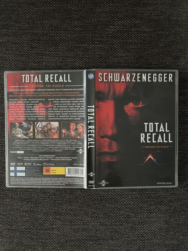 Total Recall - Unohda Tai Kuole 1990 Suomijulkaisu DVD