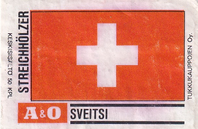 A&O. Sveitsi. Streichhölzer . Tukkukauppojen Oy-  s91