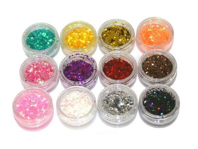 Kynsien Koristelu Sarja, Sequins, 12 väriä *UUSI*