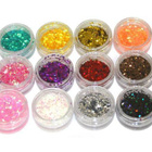 Kynsien Koristelu Sarja, Sequins, 12 väriä *UUSI* - pikkukuva 1