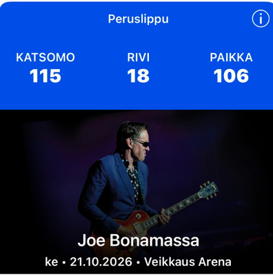 Joe Bonamassa 1 lippu