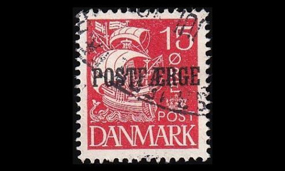 Tanska PF_12 o Laiva 15 öre punainen (1927)