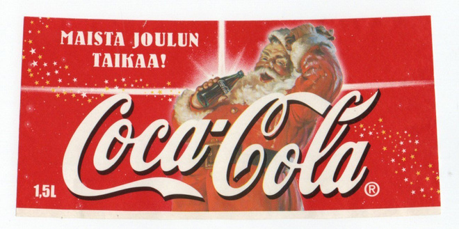 Coca-Cola Maista Joulun taikaa. Etiketti