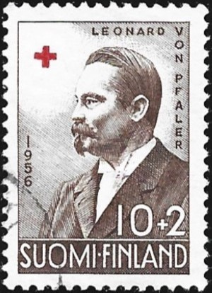 1956 Punainen Risti L. von Pfaler 10+ 2 mk leimattu LaPe 468