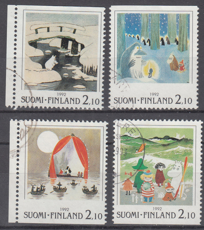 1992 Muumit NORDIA sarja pyöröleimatut
